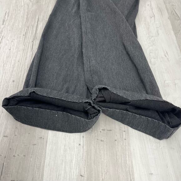 Fashion Bug Y2K Gray Mid Rise Straight Wide leg Work Dress Hemmed Pants 4 - Picture 8 of 13